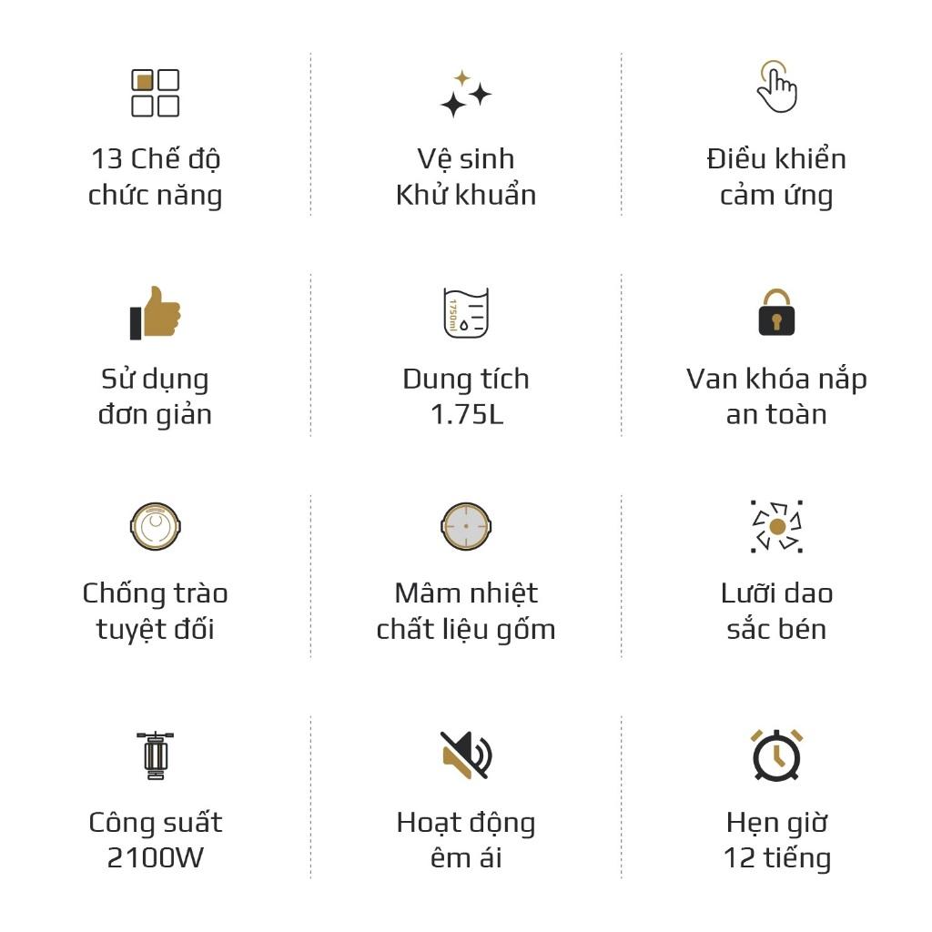 Máy Làm Sữa Hạt OLIVO X24 PRO, 2100W-1.75Lit, Mâm Nhiệt Gốm, Độ Ồn Thấp, Hàng Chính Hãng