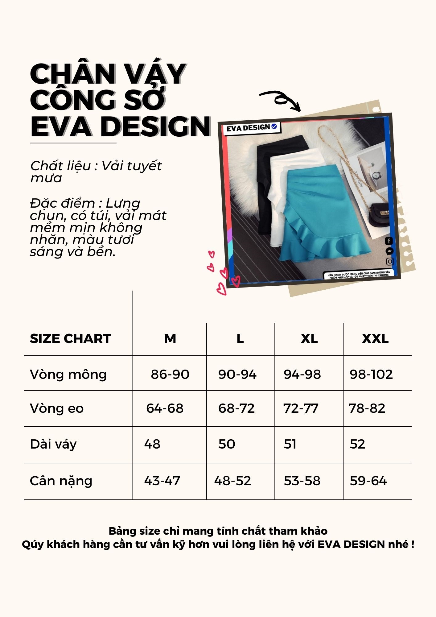 Chân váy công sở nữ ngắn vải tuyết mưa Eva design dáng chữ A phối bèo cực rẻ trẻ đẹp