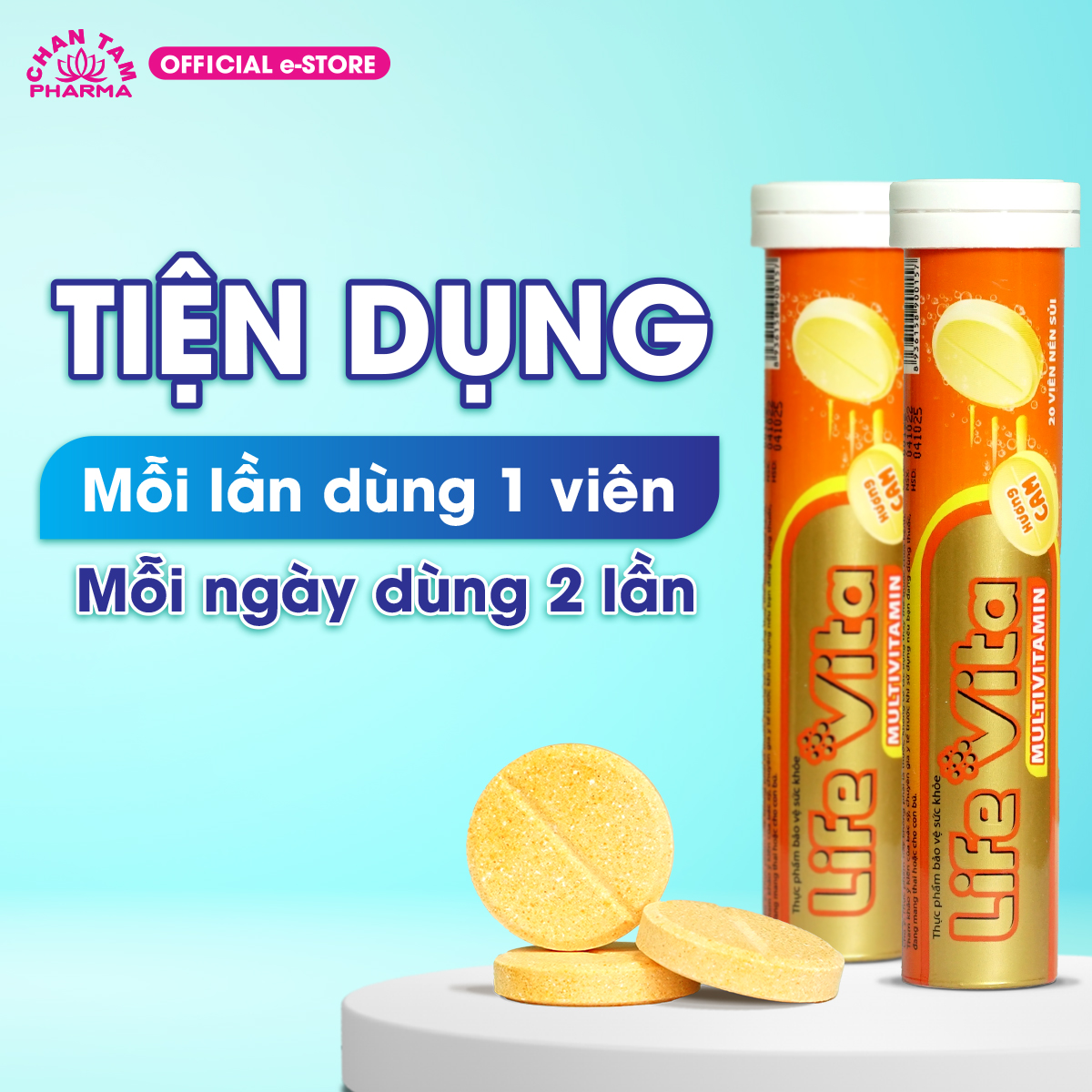 Viên sủi bổ sung vitamin, hỗ trợ tăng cường sức đề kháng, giảm mệt mỏi Life Vita Multivitamin