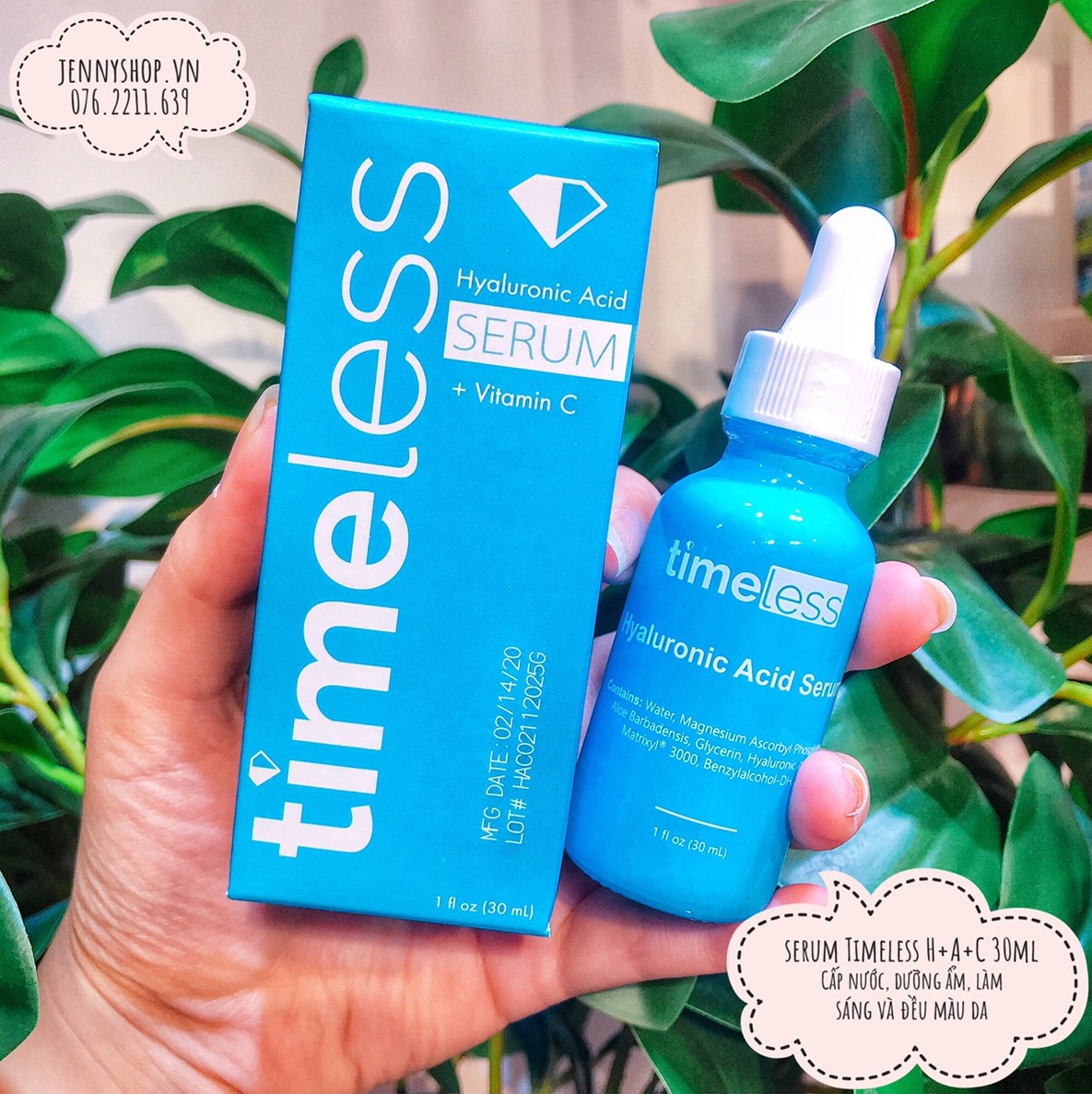 Tinh Chất cấp nước sáng da Timeless Hyaluronic Acid Vitamin C Serum