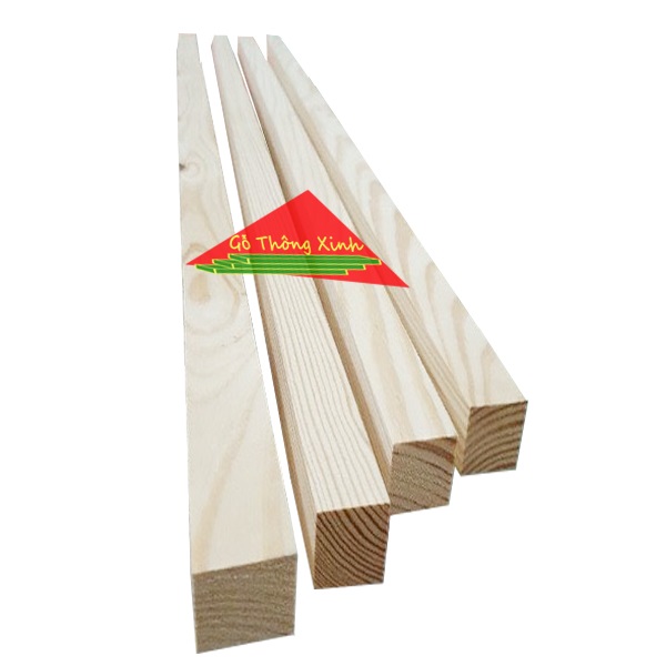 Bó 4 thanh gỗ thông vuông 3x3cm, dài 1m đã bào láng 4 mặt rất phù hợp làm khung sườn, làm chân bàn, trang trí