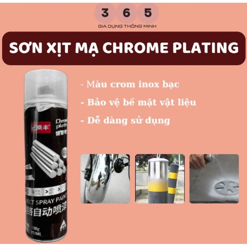 Chai sơn xịt mạ màu inox cao câp loại tốt độ bám dính cao