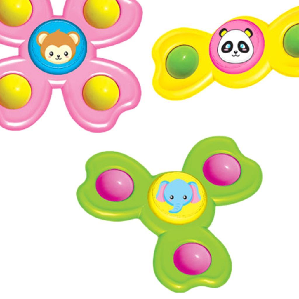 3pcs Suction Cup Top Toy Bathing Toys for Kids Boys Girls animal