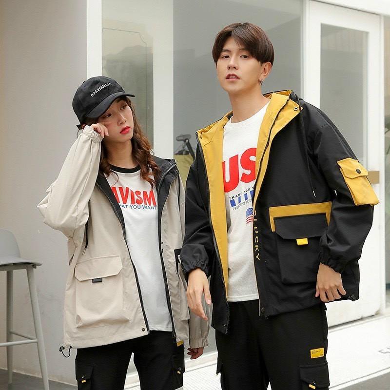 Áo khoác mẫu đẹp hot trend áo khoác chất kaki bốn màu be đen vàng và xanh