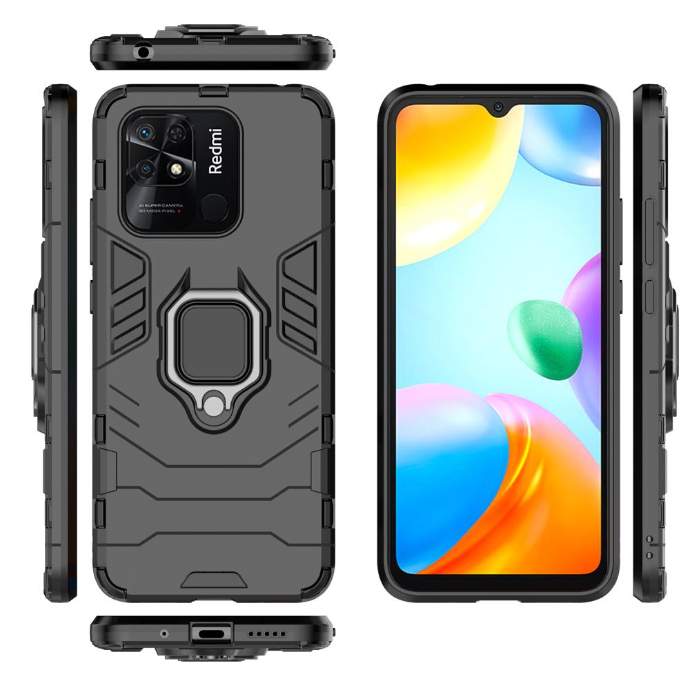 Ốp lưng dành cho Xiaomi Redmi 10C Poco C40 chống sốc iron man kèm nhẫn iring Bảo vệ camera và chống xem video tiện lợi