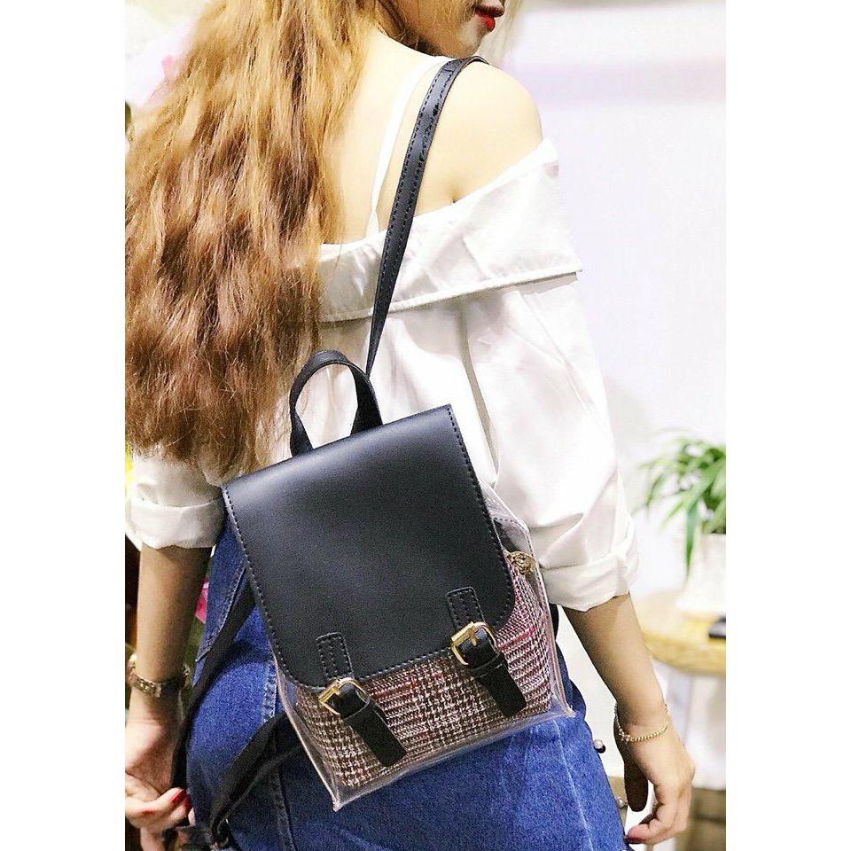 Bộ balo nhựa trong thời trang