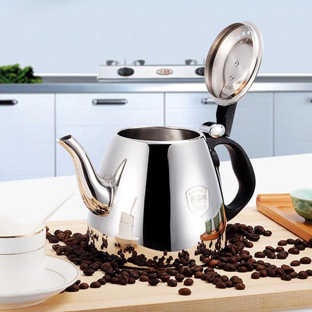 Stainless Steel Boiler Water Kettle 1200ML Tea Pot Coffee Milk Heater Pot