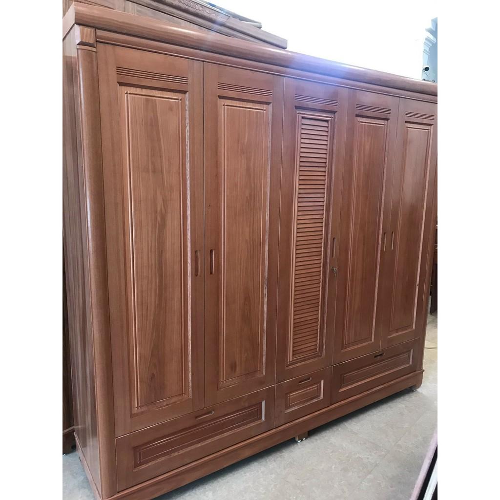 Tủ quần áo xoan đào 5 cánh