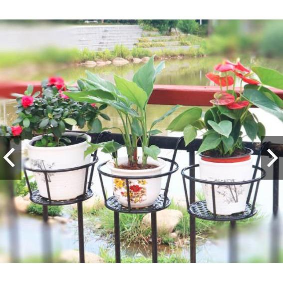 Giá treo hoa, cây cảnh ban công có móc, thích hợp với nhà chung cư biệt thự nhà thành phố màu Đen