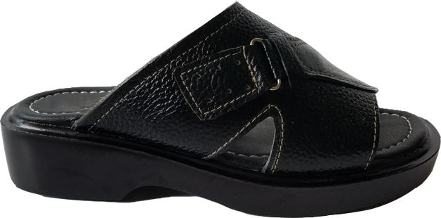 Dép Quai Ngang Nam Da Bò Thời Trang Màu Đen -  TC03577