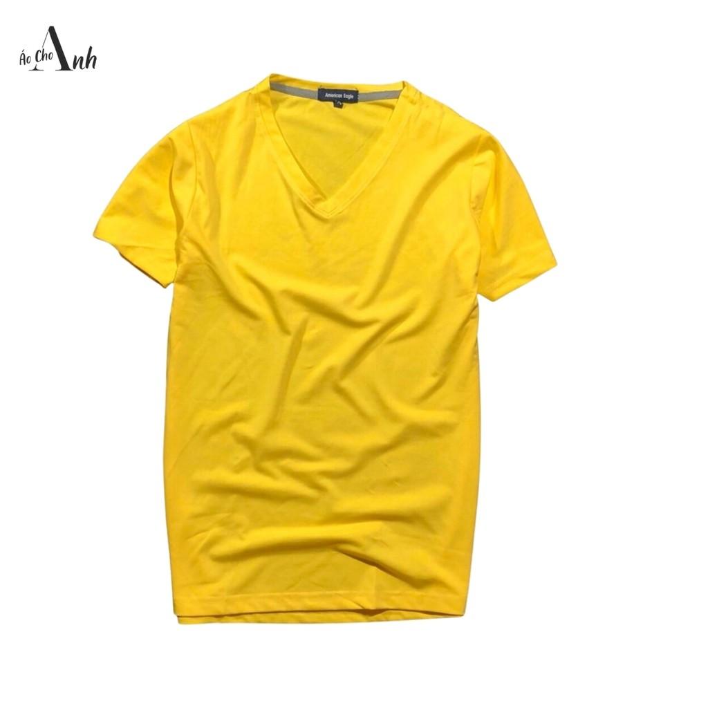 Áo thun nam trơn cổ tim tay ngắn nhiều màu chất cotton siêu mát phong cách Hàn Quốc - A105