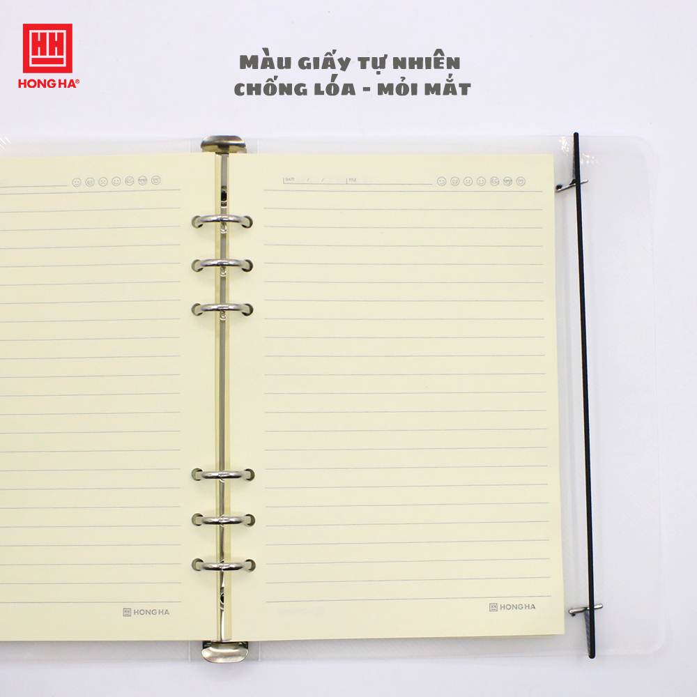 Sổ còng bìa nhựa trong 200 trang Subject Hồng Hà định lượng 100gsm kích thước A5/B5