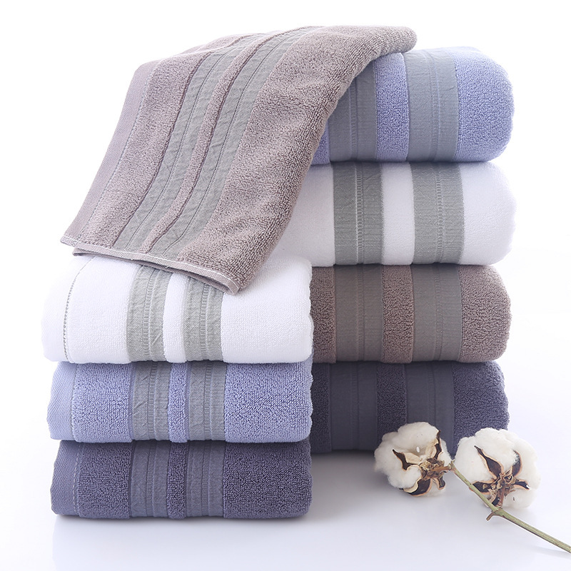 Khăn tắm Khăn mặt Khăn lau tóc Cotton Mềm mại Thấm hút nước Màu trơn sang trọng KT 34x73cm