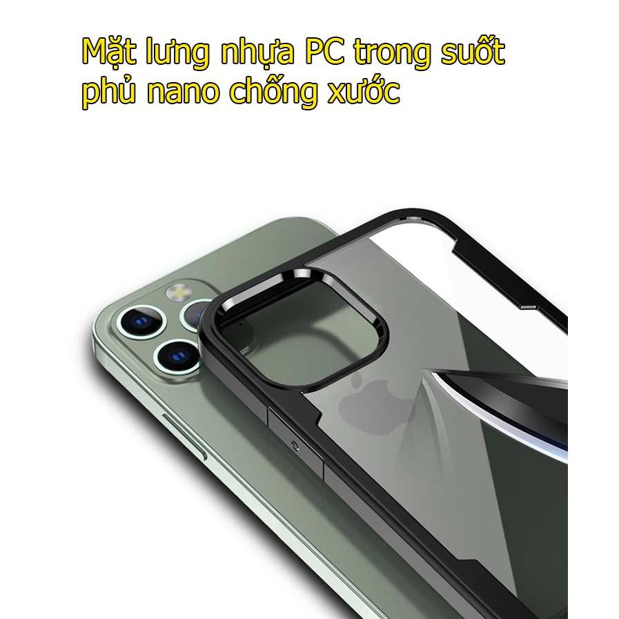 Ốp lưng dành cho iPhone 12 pro max trong suốt chống sốc 360 độ viền mầu