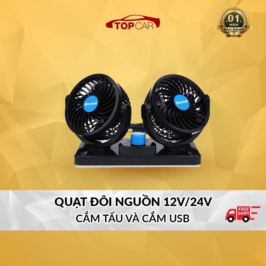 HÀNG HOTQuạt Đôi Mini 360 Độ Để Trong Ô Tô, Để Bàn Làm Việc