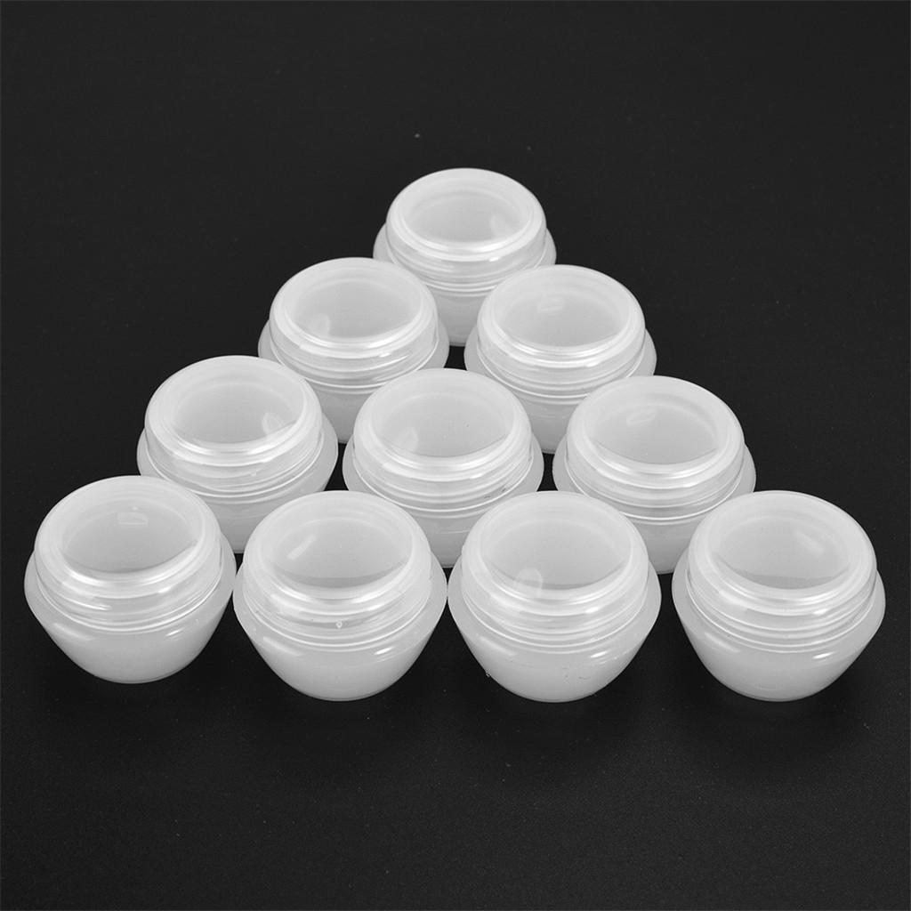 10PCS Cosmetic Empty Jar Pot Makeup Cream Lip Balm Container Box Tube Bottle Plastic Portable Refillable