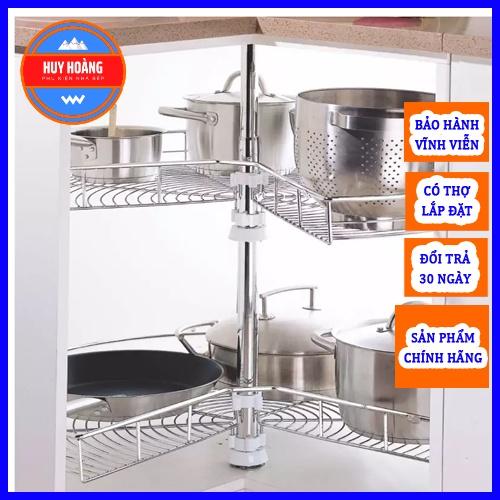 Mâm Xoay Góc 3/4 Lưu Trữ Đồ Khoang Góc Tủ bếp INOX304 - Bảo Hành Trọn Đời