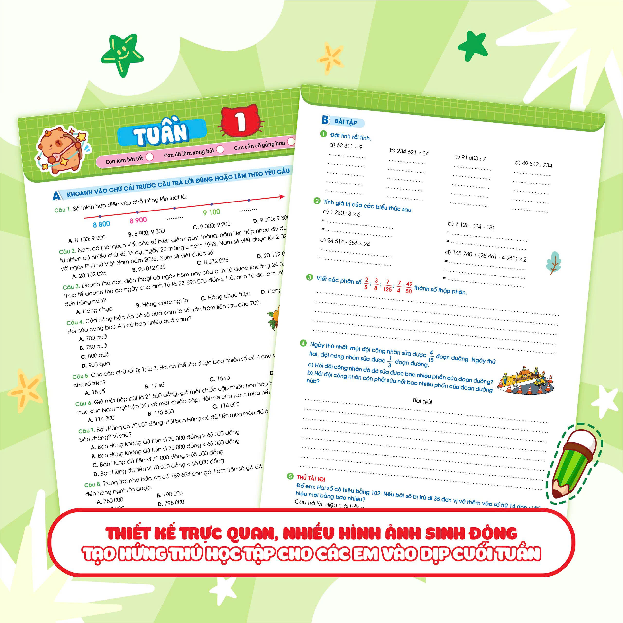 Sách Phiếu Bài Tập Cuối Tuần Toán Lớp 5