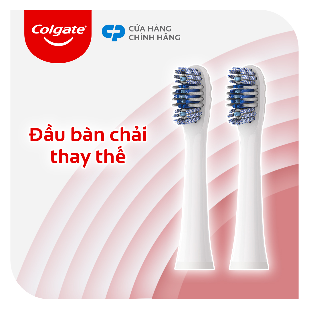 Combo Bàn chải điện Colgate Sonic 360 Charcoal với lông chải phủ than kháng khuẩn và 2 Đầu thay màu trắng lông chải xoắn kép