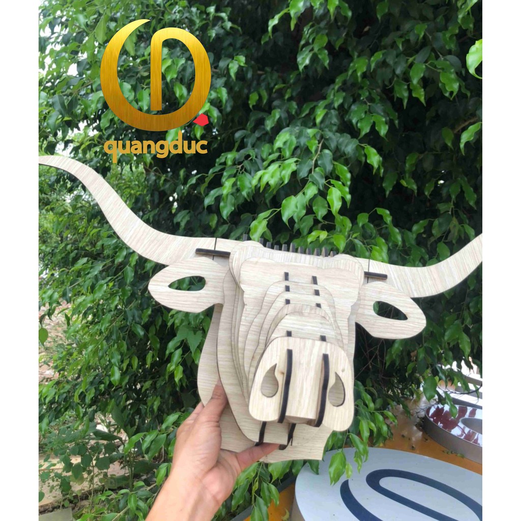 Handmade đầu bò - đầu trâu treo tường trang trí - phong thủy