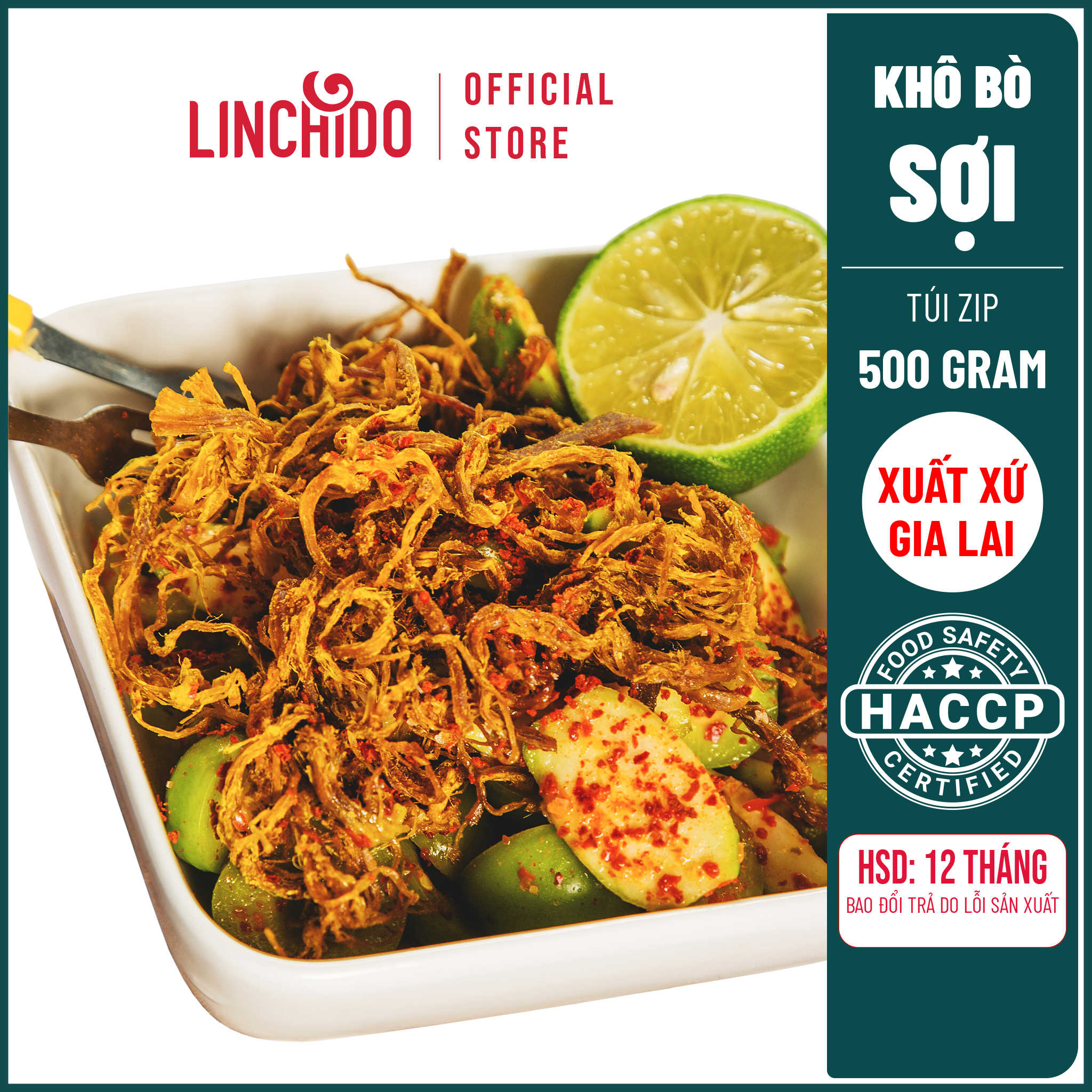 KHÔ BÒ SỢI - Tùng Phương Du Ký - Loại 500 Gram (TÚI ZIP TIỆN LỢI )