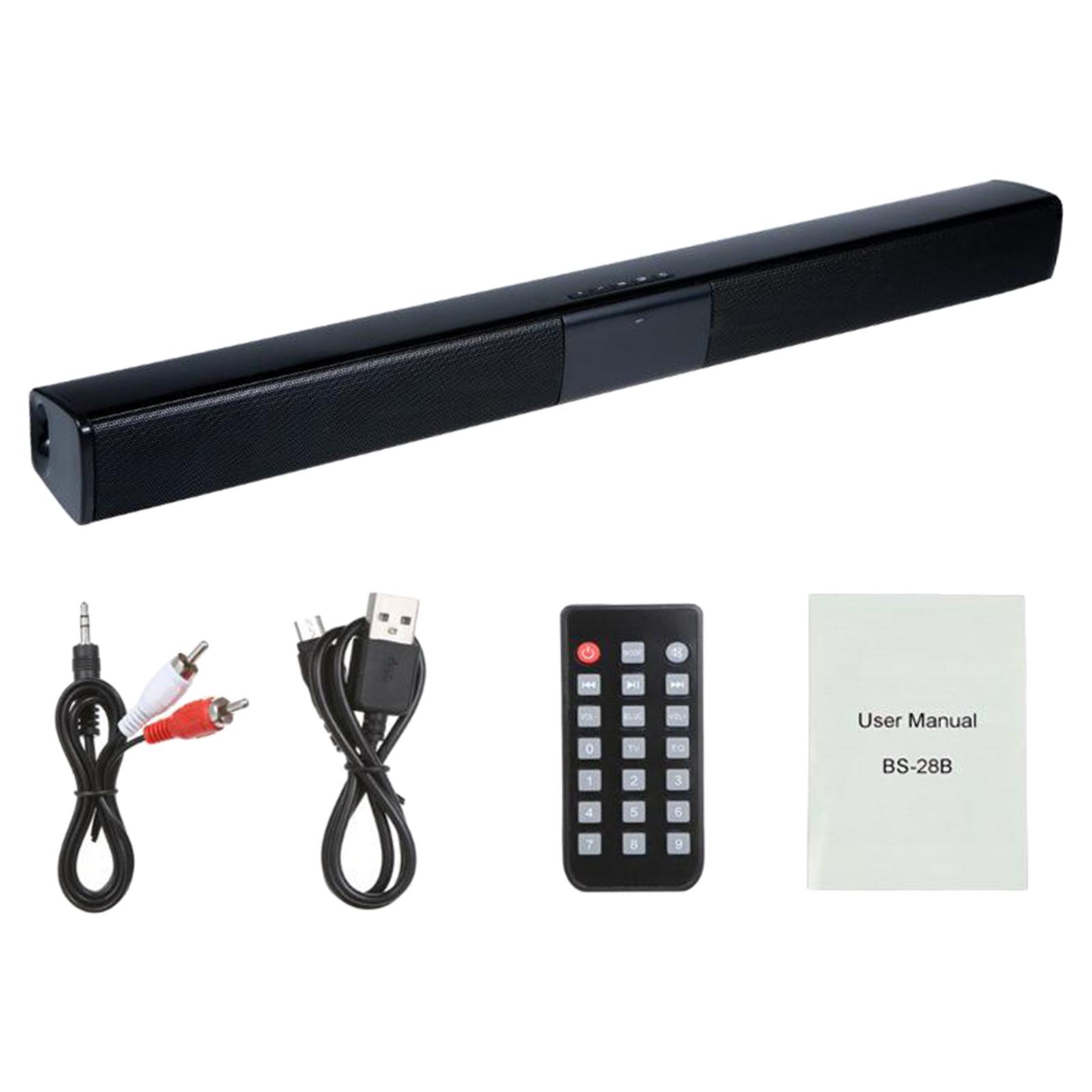 22inch Black Soundbar for TV Bluetooth Speaker Remote Control Multi-input