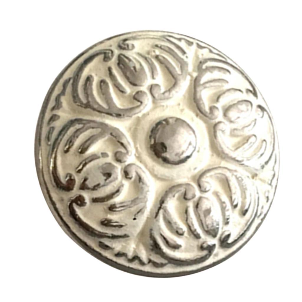 6Pcs Bedroom Drawer Knob,Silver Embossing Pattern