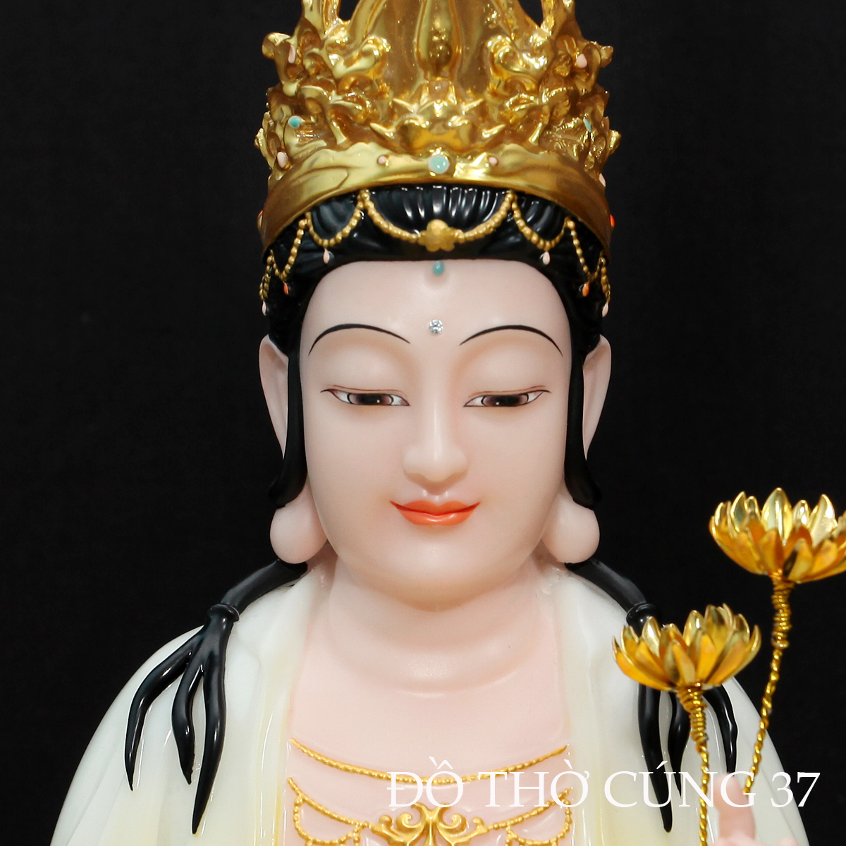 [ CAO 30 CM  ] Tượng Đại Thế Chí  Bồ Tát Áo Vàng [ Bột đá cao cấp ]