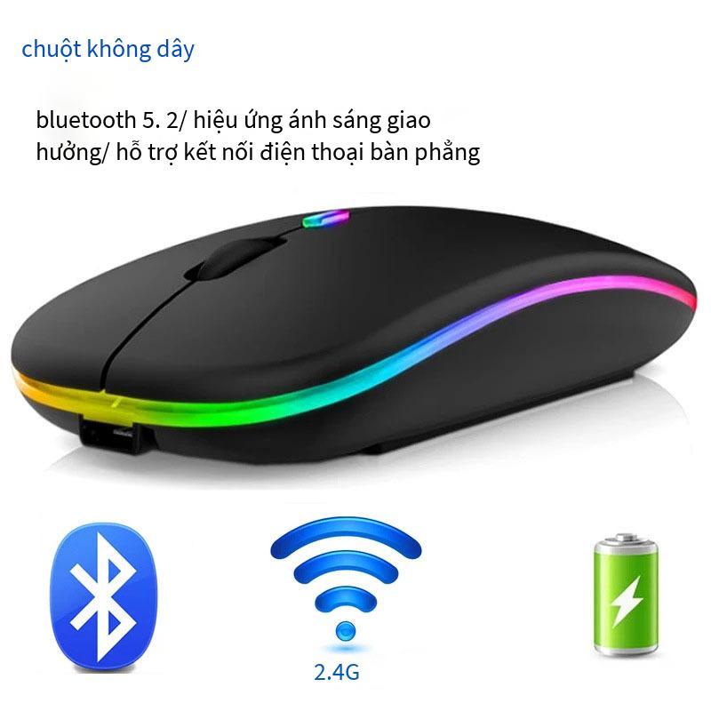 Chuột không dây 2.4G giá thấp nhất tắt tiếng chuột không dây hai chế độ bluetooth siêu mỏng phát sáng