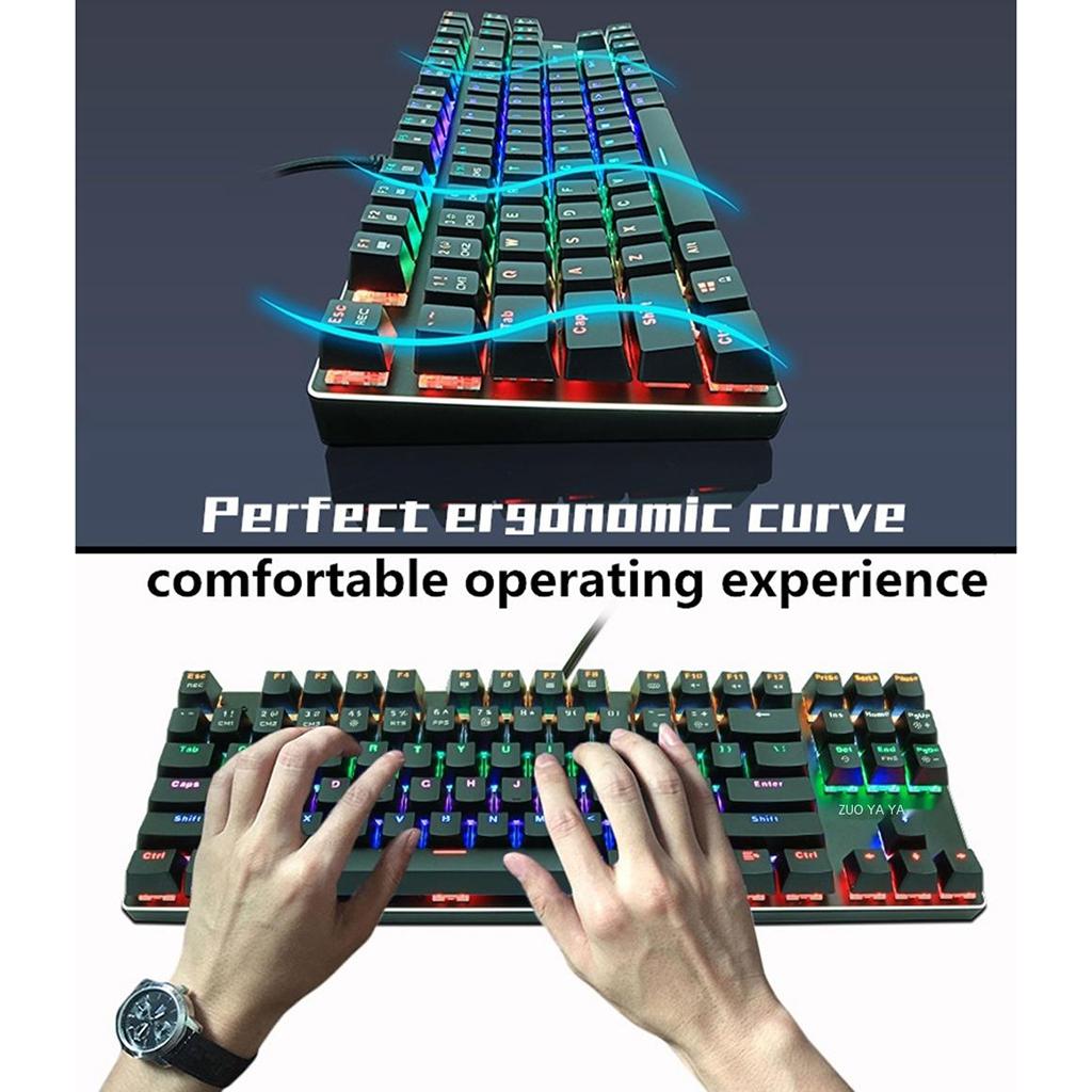 ZUOYA Gaming Mechanical Keyboard Wired Backlit 87Key