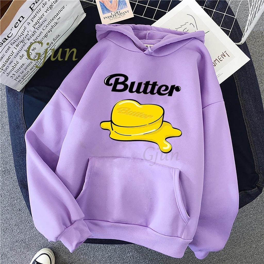 2021 Mới Ablum Bơ Bangtan Boys Khoác Hoodie Unisex Kawaii Kpop Hàn Quốc Đồ Họa Áo Bông Tai