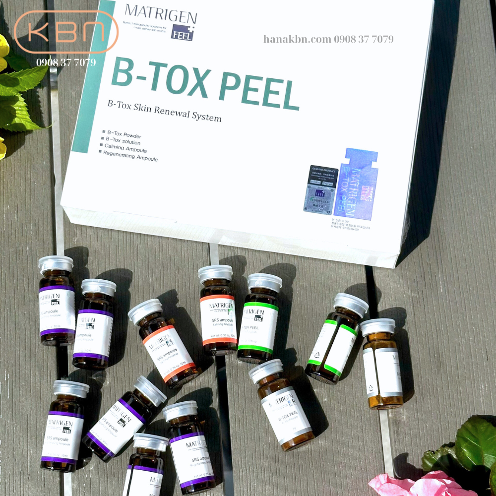 Tảo Peel Da B-TOX PEEL, Tảo Tái Tạo Da 4 Màu - 12 Lọ/ Hộp - Loại Bỏ Độc Tố, Mụn, Làm Sạch Da