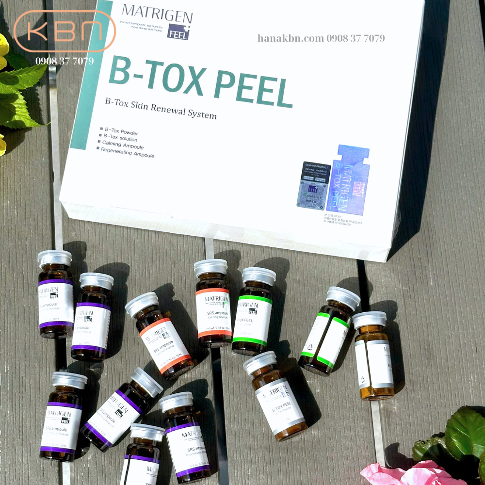 Tảo Peel Da B-TOX PEEL, Tảo Tái Tạo Da 4 Màu - 12 Lọ/ Hộp - Loại Bỏ Độc Tố, Mụn, Làm Sạch Da (Hàng Chính Hãng)