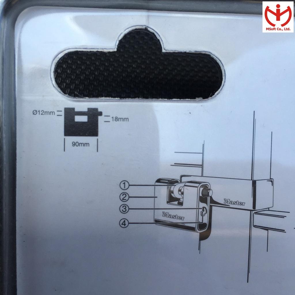 Khóa cầu ngang Master Lock 690 EURD thân kẽm bọc thép rộng 90mm