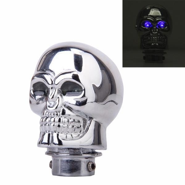 1x Blue LED Skull Universal Car Truck Manual Gear Stick Shift Shifter Lever Knob