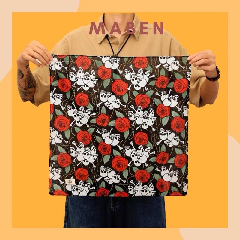 Khanw bandana cotton hình hoa hồng - Maben