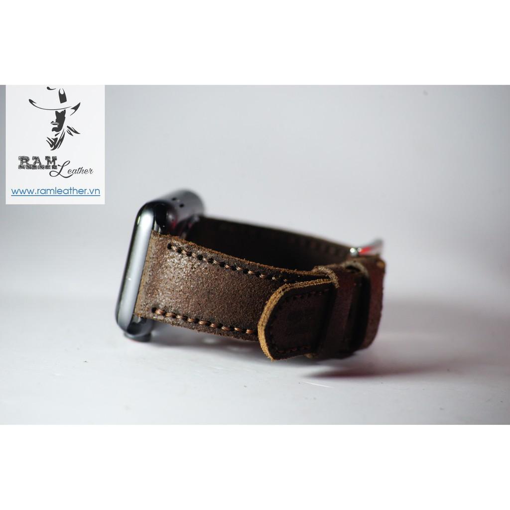DÂY ĐỒNG HỒ DA BÒ HANDMADE - RAM MÀI NHÁM
