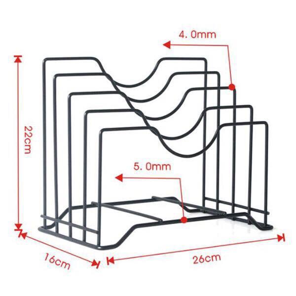 KỆ GÁC VUNG NỒI XOONG CHẢO DAO THỚT 4 NGĂN