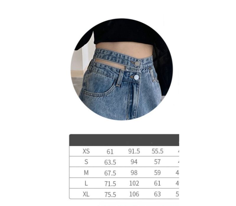 Quần jean ống rộng eo kiểu hot trend