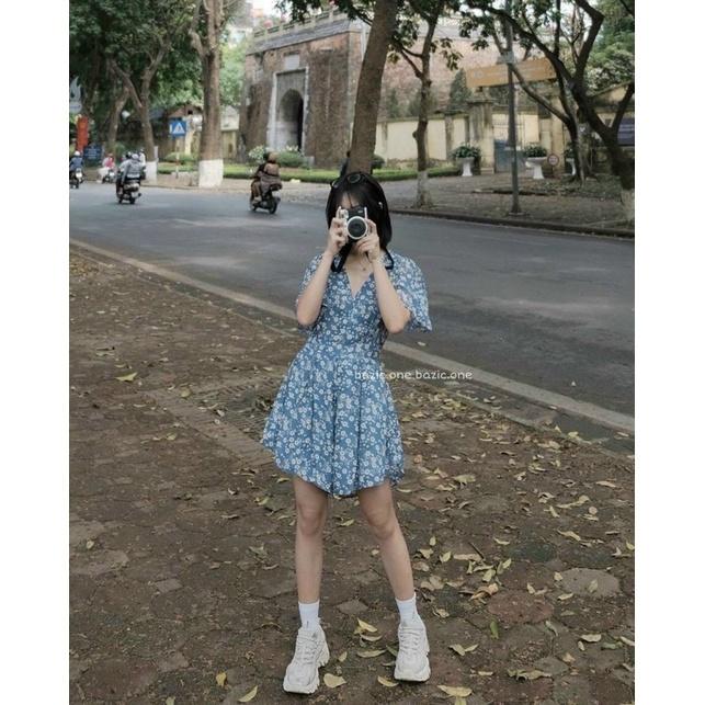 JUMPSUIT HOA CỔ V