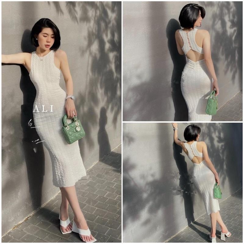 ĐẦM BODY VÁY BODY XỐP KHOÉT LƯNG SEXY GIMI ( Kèm ảnh thật