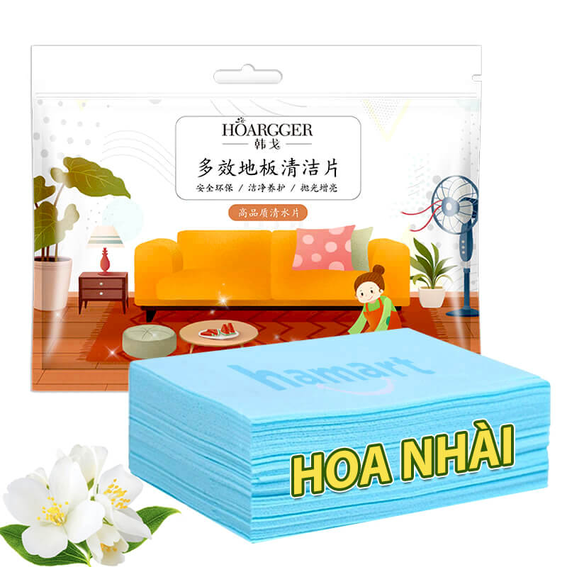 Túi 30 Miếng Lau Sàn Nhà Hoà Tan Trong Nước 2 Mùi Hương Hoa Làm Sạch Khử Khuẩn Bảo Dưỡng Nền Gỗ Đá