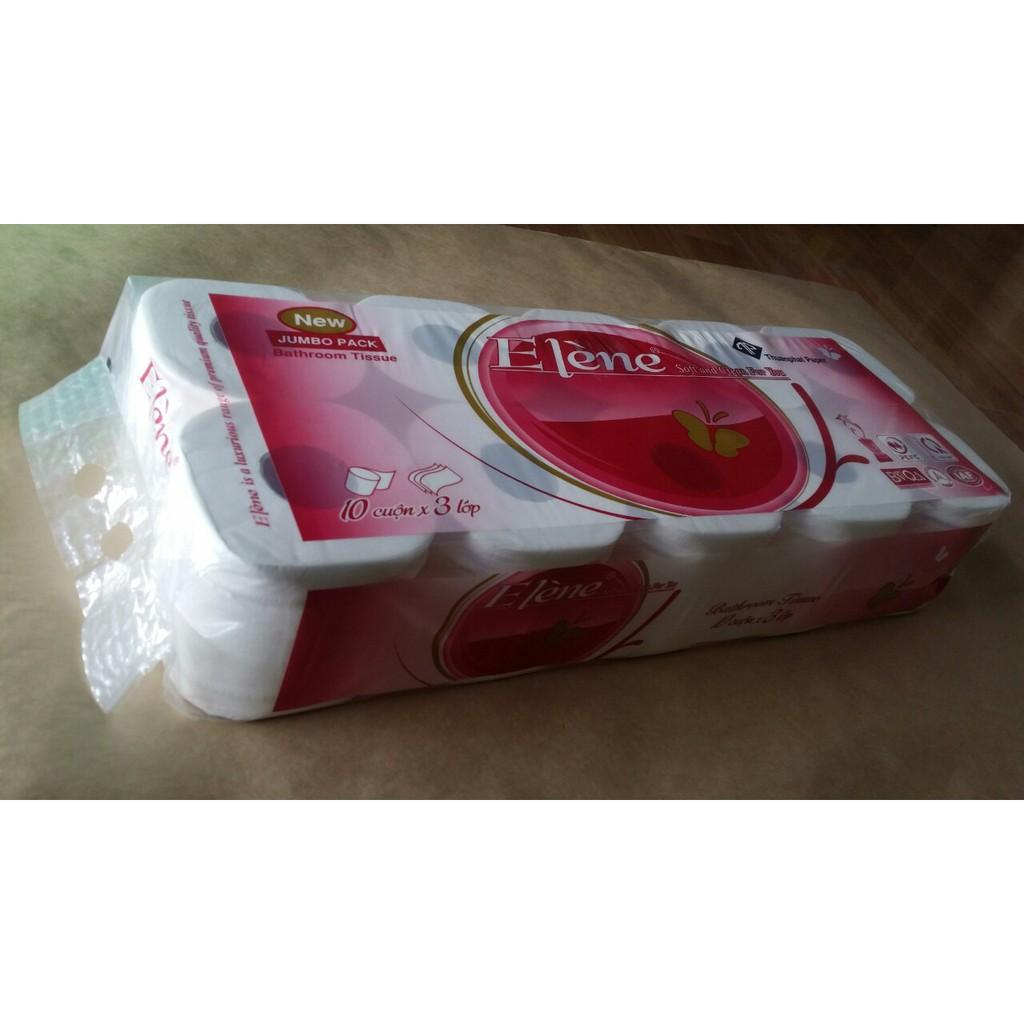 Giấy Vệ Sinh Elene Hồng 10 Cuộn 3 Lớp