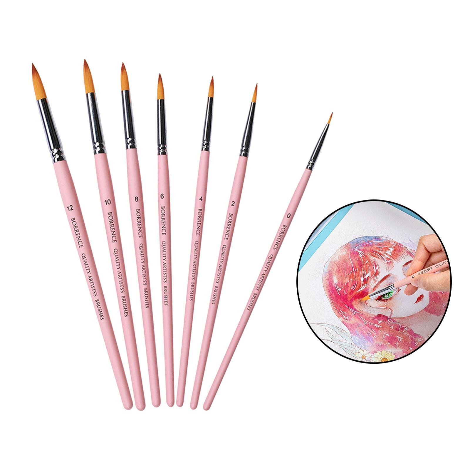 Nylon Hair Brushes Tools Arts Crafts Supplies Pink