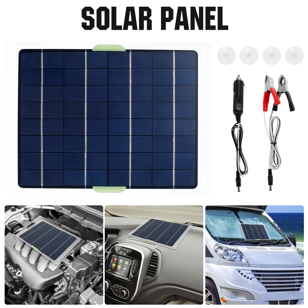 Bảng điều khiển năng lượng mặt trời di động 10W 20V Bộ sạc nhỏ giọt năng lượng mặt trời không thấm nước Bộ sạc pin với 4 giác hút PVC cho ô tô thuyền Ô tô RV Màu sắc: đen