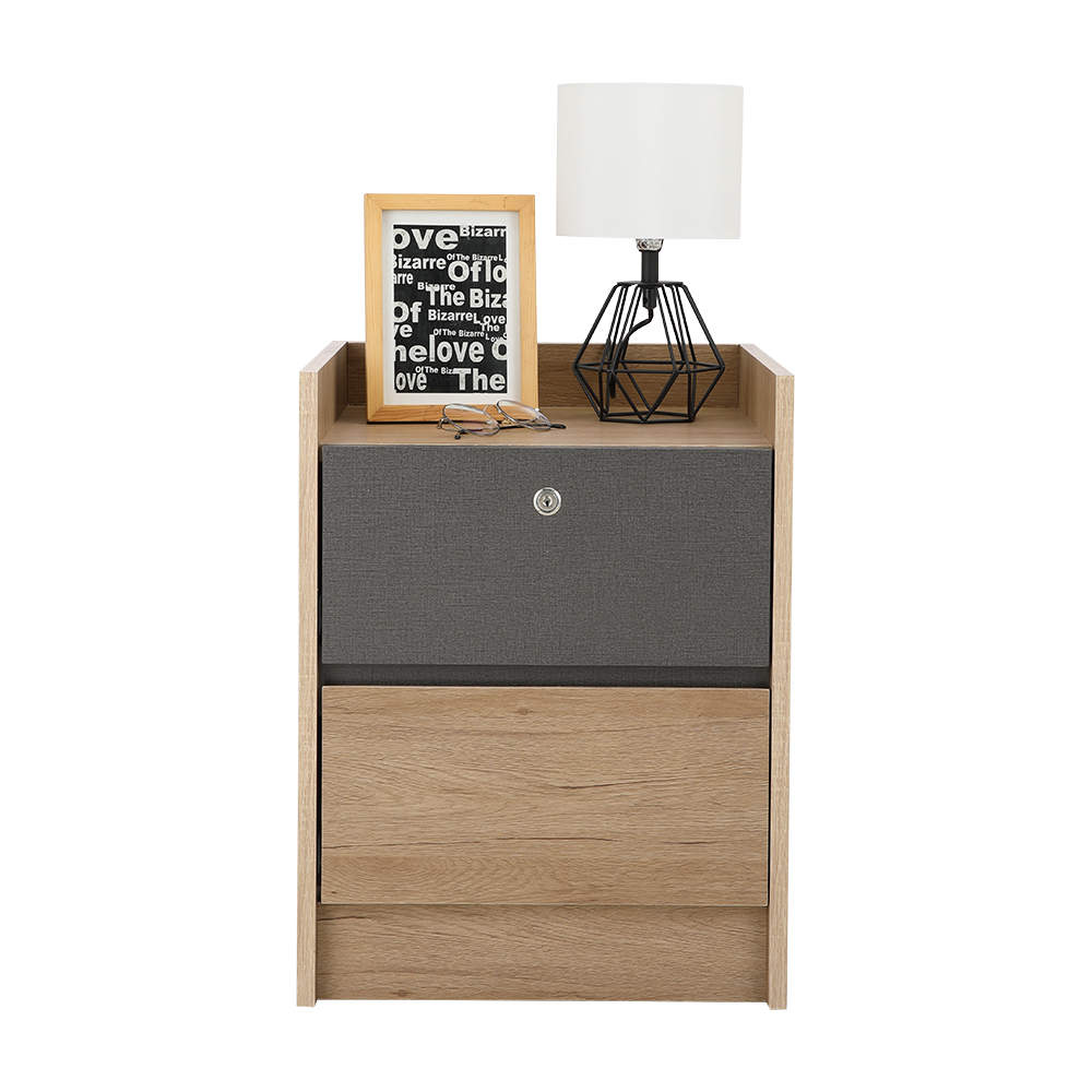 Tủ ngăn kéo gỗ 2 tầng, 1 ngăn khóa AUGUSTA kiểu dáng đơn giản kết hợp 2 tông màu | Index Living Mall - Phân phối độc quyền tại Việt Nam