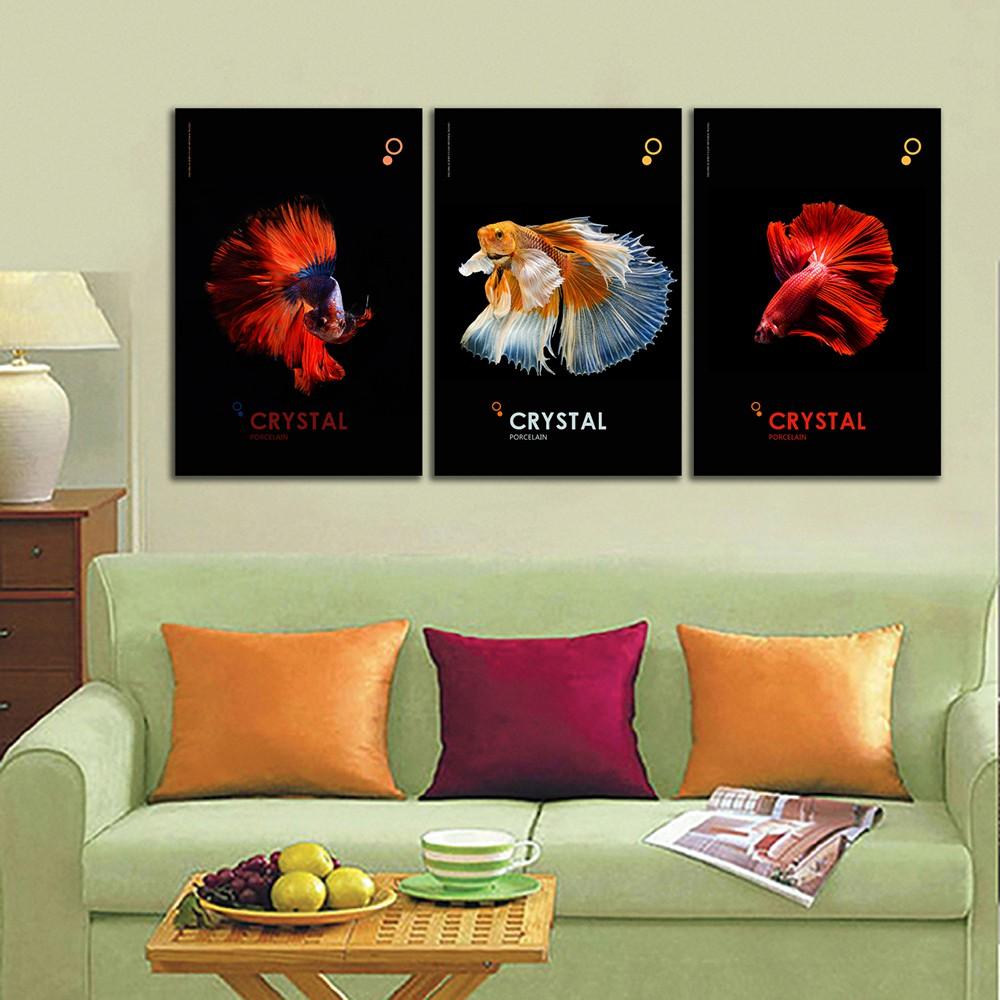 Tranh trang trí bộ ba cá cảnh treo tường POST3-93