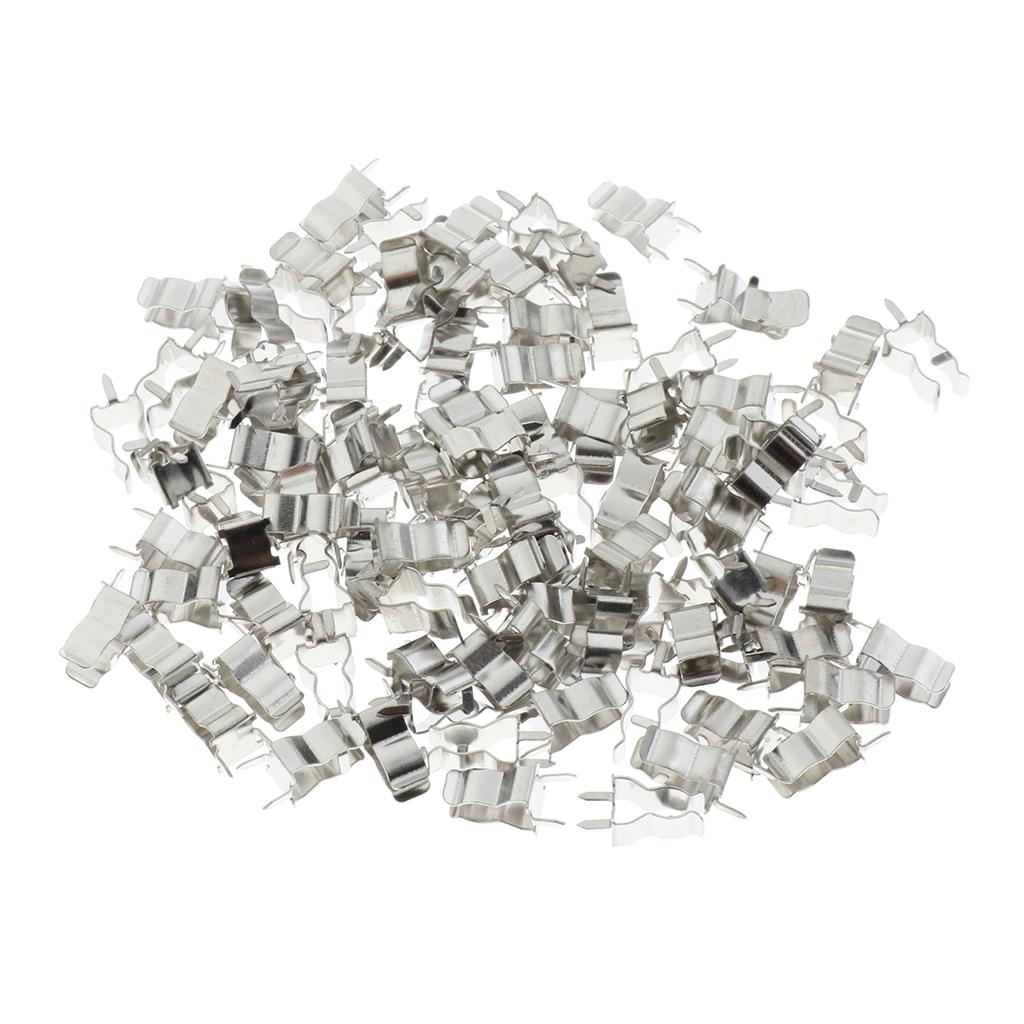 100Pcs 5X20mm Fuse Holder Clips Fuse Pipe Clamp Alloy Fuses Welding Holder