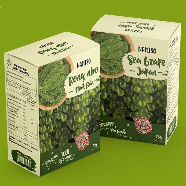 Rong nho tách nước Organic, rong nho tách nước  cao cấp hộp 3 gói