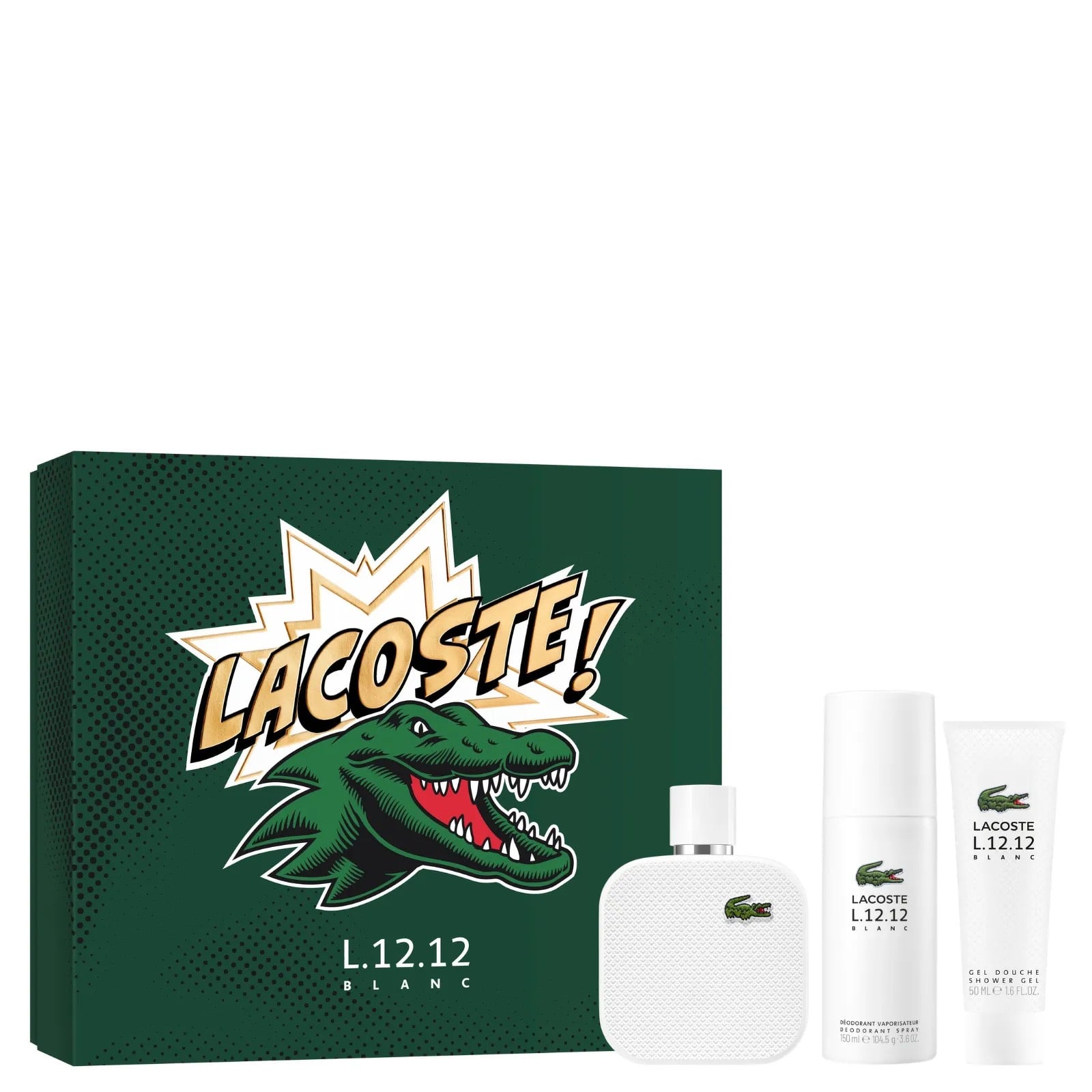 Bộ Nước Hoa Nam Lacoste Eau de Lacoste L.12.12 Blanc EDT Gift Set